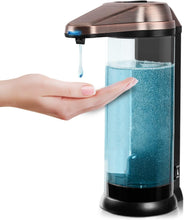 Load image into Gallery viewer, Secura 17oz Automatic Liquid Soap Dispenser, Touchless Battery Operated Hand Soap Dispenser with Adjustable Soap Dispensing Volume Control Dial, Personal Care Dispenser for Household Use (Chrome)