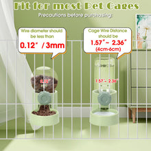 Load image into Gallery viewer, Hanging Automatic Pet Food Water Dispenser, 1L Auto Gravity Pet Feeder and 1L Water Dispenser Set, 34oz Cage Cat Dog Food and Water Dispenser for Kitten Puppy Bunny Guinea Pig (White)