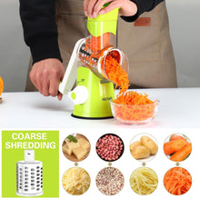 Load image into Gallery viewer, Rotary Cheese Grater Hand Crank Cheese Shredder for Fresh Cheese, Vegetable, Nuts,Non-slip Suction Base, Free Cleaning Brush Three Blades, Black