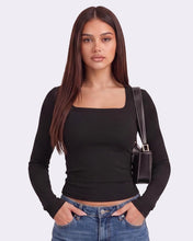 Load image into Gallery viewer, TNNZEET Women’s Square Neck Ribbed Long Sleeve Top Slim Fit Basic Tees Fashion Fall Winter 2026