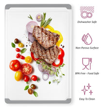 Load image into Gallery viewer, Large Cutting Boards for Kitchen - 18 x 12 Inch Plastic Dishwasher Safe Cutting Board with Deep Juice Groove - Non-Slip, Durable Carving Board for Vegetables, Fruits and Meats