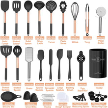 Load image into Gallery viewer, Umite Chef Silicone Kitchen Cooking Utensil Set, 43 pcs Spatula Set with Stainless Steel Handle, Non-stick Heat Resistant - Best Cookware Set-(Khaki)