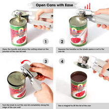 Load image into Gallery viewer, Beneno Can Opener Manual with Magnet, Hand Held Heavy Duty Can Opener with Durable Sharp Blade Smooth Edge, Big Effort-Saving Knob, Soft Grip Rubber Handle, Multifunctional Bottle Opener, Green