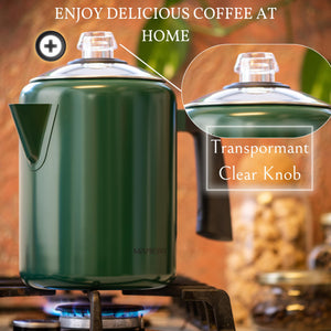 Mixpresso Stainless Steel Stovetop Coffee Percolator, 52 oz Classic Percolator Coffee Pot, Excellent As Camping Pot, 12 Cup Stainless Steel Camping Coffee Makers, Cool-Touch Handle.