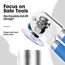 Load image into Gallery viewer, Beneno Can Opener Manual with Magnet, Hand Held Heavy Duty Can Opener with Durable Sharp Blade Smooth Edge, Big Effort-Saving Knob, Soft Grip Rubber Handle, Multifunctional Bottle Opener, Green