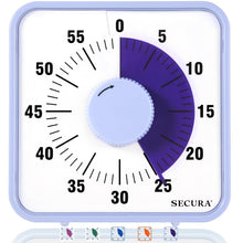 Load image into Gallery viewer, Secura 60-Minute Visual Countdown Timer, 7.5-Inch Oversize Classroom Visual Timer for Kids and Adults, Durable Mechanical Kitchen Timer Clock with Magnetic Backing (Blue)