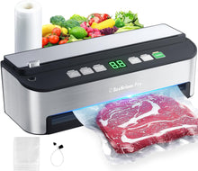 Load image into Gallery viewer, Vacuum Sealer Machine, Beelicious 85KPA Fully Automatic 8-IN-1 Food Sealer with Bags Storage, Moist Mode and Air Suction Hose | Digital Countdown | Sous Vide，Build-in Cutter