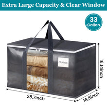 Load image into Gallery viewer, HomeHacks Extra Large Moving Bags with Visible PVC Window, Lightweight but Durable Storage Bags with Reinforced Handles, Storage Totes for Packing, Moving, Storage (93L, 6-Pack)