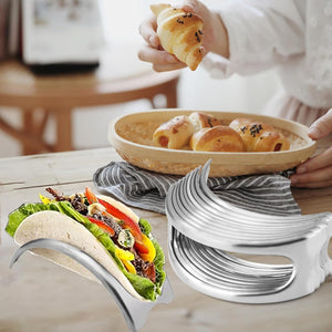 Taco Holder Stand Set of 24 Stainless Steel Taco Holders for Soft Hard Shell Taco Rack Burritos and Tortillas Holder for Kitchen Restaurant