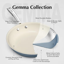 Load image into Gallery viewer, Redchef Ceramic Saute Pan with Lid, Nonstick 3PCS Frying Pan, 5QT Jumbo Cooker with Helper Handle &amp; Lid, Non Toxic Ceramic Cooking Pan, Chef Pan, Dishwasher &amp; Oven Safe, PFAS PFOA &amp; PTFE Free