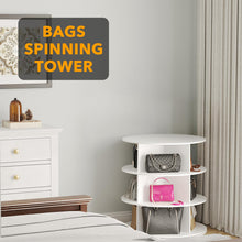 Load image into Gallery viewer, SpaceAid 7 Tier Rotating Shoe Rack Tower, Spinning Shoe Display Lazy Susan, Revolving 360 Shoe Rack Storage Round Carousel, Vertical Handbag Rotate Shoes Closet Organization (7-Tier White)