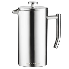 Load image into Gallery viewer, Belwares French Press Coffee Maker 50 OZ - Large Insulated Stainless Steel 304 Coffee Press with Double Wall &amp; 4-Level Filtration System (Black - 1.5L)