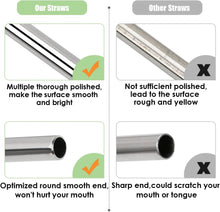 Load image into Gallery viewer, MUTNITT Set of 20 10.5&quot; Reusable Bent Stainless Steel Straws with 20 Silicone Tips 5 Cleaning Brush 1 Travel Case Eco Friendly Extra Long Metal Straw Drinking for 20 24 30 oz Tumbler
