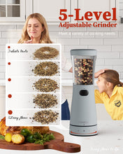 Load image into Gallery viewer, Electric Salt and Pepper Grinder, Stainless Steel Rechargeable Salt and Pepper Grinder Set with 4.5 oz Large Capacity, 1.8&quot; Wide Mouth, Adjustable Coarseness, Ideal for Kitchen