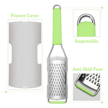Load image into Gallery viewer, Lemon Zester Grater Three-piece Suit - Heavy Duty Kitchen Tool for Parmesan Cheese, Ginger, Garlic, Nutmeg, Chocolate, Vegetables，Fruits，Stainless Steel Grater Dishwasher Safe Black