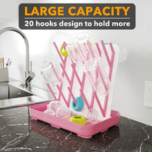 Load image into Gallery viewer, SpaceAid Baby Bottle Drying Rack with 20 Hooks, Space Saving Kitchen Bottles Rack Dryer, Vertical Baby Bottle Holder Organizer for Countertop Storage Accessories (White and Gray)