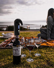 Load image into Gallery viewer, Electric Wine Decanter with One-Touch Pouring, Wine Aerator with Triple Aeration Functions, Red Light Indicator, and Magnetic Wake-Up - Perfect Wine Accessories Gift for Wine Lovers