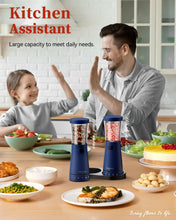 Load image into Gallery viewer, Electric Salt and Pepper Grinder Set with Storage Base, Stainless Steel Rechargeable Salt and Pepper Grinder Set with 4.5 oz Large Capacity, 1.8&quot; Wide Mouth, Adjustable Coarseness, Ideal for Kitchen