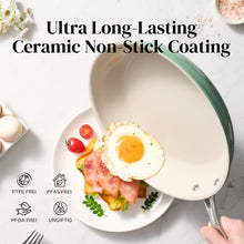Load image into Gallery viewer, Redchef Ceramic Non Stick Egg Pans, Nonstick Frying Pan Skillet, 8 inch Cooking Pan Non Toxic with Stay Cool Handle for Induction, PTFE &amp; PFAS &amp; PFOA Free, Dishwasher/Oven Safe (Green)