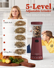Load image into Gallery viewer, Electric Salt and Pepper Grinder, Stainless Steel Rechargeable Salt and Pepper Grinder Set with 4.5 oz Large Capacity, 1.8&quot; Wide Mouth, Adjustable Coarseness, Ideal for Kitchen