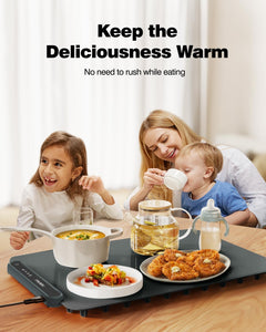 BW450 Dark Gray Food Warming Mat Bundle with BW701 Dark Blue Electric Warming Tray