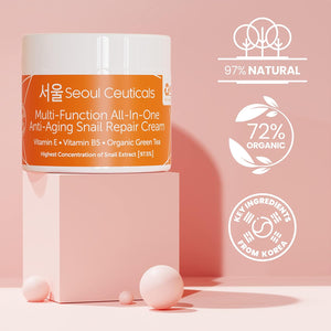 SeoulCeuticals Kojic Acid Serum + Snail Mucin Cream - Korean Anti Aging Skincare Set