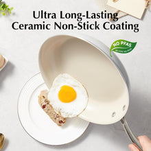 Load image into Gallery viewer, Redchef Ceramic Pots and Pans Set Non Stick, Nonstick Kitchen Cookware Sets, Non Toxic Pots and Pans Set Non Stick, PFAS PFOA &amp; PTFE Free, Nonstick Frying Pans Set, Ceramic Pan Skillet, RV Cookware