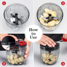 Load image into Gallery viewer, Manual Food Chopper Vegetable Cutter, Hand String Vegetable Chopper Onions Cutter for Vegetable Fruits Nuts BPA Free Food Safe Material, 550ml Gray