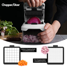 Load image into Gallery viewer, Vegetable Chopper With Container, Multifunctional Food Chopper Onion &amp; Vegetable Cutter Dicer With 8 Blades, Carrot &amp; Veggie Slicer 2 Blades