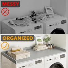 Load image into Gallery viewer, SpaceAid Washer Dryer Countertop, Laundry Wood Shelf Topper with Edge, 54&quot; Width x 27.5&quot; Depth Cover Guard Organizer for Washer and Dryer Laundry Hamper Counter Storage Organization (Black)