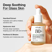 Load image into Gallery viewer, Anua Heartleaf 80 Soothing Ampoule, Hydration Facial Serum for Glass Skin, Panthenol, Hyaluronic Acid, Non-Greasy, Gentle Formula, Lightweight Essence, Vegan, Korean Skin Care, 30ml/1.01 fl.oz