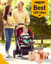 Load image into Gallery viewer, Universal Stroller Cup Holder with Mobile Phone Case, 2-in-1 Strollers Storage Rack, 360 Degrees Rotation Drink Holder for Bike, Pushchair, Wheelchair, Walker,Bicycle, Fits Most Cups