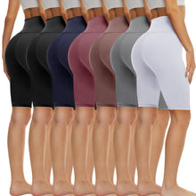 Load image into Gallery viewer, TNNZEET 7 Pack Biker Shorts for Women - 5''/8''/3'' High Waisted Workout Tummy Control Spandex Gym Shorts for Yoga Athletic
