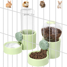 Load image into Gallery viewer, Hanging Automatic Pet Food Water Dispenser, 1L Auto Gravity Pet Feeder and 1L Water Dispenser Set, 34oz Cage Cat Dog Food and Water Dispenser for Kitten Puppy Bunny Guinea Pig (White)