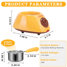 Load image into Gallery viewer, 8.45oz Melting Fondue Set,MINI Electric Chocolate Melting Pot,Chocolate Fondue Fountain,Warmer Machine for Milk Chocolate,Cheese,Butter,Candy (Pink)