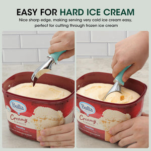 Beneno Heavy Duty Ice Cream Scoop - Upgraded Anti-Fracture Design, Comfortable Grip Long Handle, Effortless Scooping & Dishwasher Safe, Black