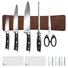 Load image into Gallery viewer, Magnetic Knife Strips, Magnetic Knife Holder for Wall 16 Inch, Acacia Wood Knife Magnetic Strip Use as Knife Bar, Knife Holder for Kitchen Utensil Organizer