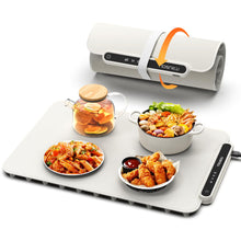 Load image into Gallery viewer, Food Warming Mat, iTRUSOU Electric Warming Tray Full Surface Heating to Keep Food Warm or Thawing, Versatile Food Warmer with 3 Temperature Setting for Parties Buffets Gatherings Holidays Daily Use
