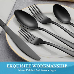 MUTNITT 30 Pcs Silverware Set Service for 6,Premium Stainless Steel Flatware Set,Mirror Polished Cutlery Utensil Sets,Durable Kitchen Eating Tableware Sets,Include Fork Knife Spoon,Dishwasher Safe