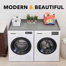 Load image into Gallery viewer, SpaceAid Washer Dryer Countertop, Laundry Wood Shelf Topper with Edge, 54&quot; Width x 27.5&quot; Depth Cover Guard Organizer for Washer and Dryer Laundry Hamper Counter Storage Organization (Black)