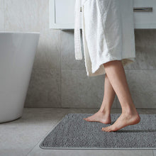 Load image into Gallery viewer, Secura Bathroom Rugs, 47 x 28 Inches, Extra Soft &amp; Thick, Absorbent Water Bath Mat, Machine Washable Non-Slip Bath Mats for Bathroom, Shower, and Tub, Home Decor Accessories (Gray)