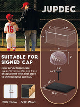 Load image into Gallery viewer, JupDec Baseball Display Case with Wood Stand, Clear Acrylic Stable &amp; Secure Game Ball Holder Showcase, UV Protection Souvenirs and Collectibles Box with Turf, Ideal Gift for Autograph Single MLB Ball