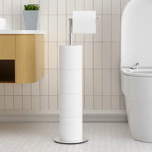 Load image into Gallery viewer, Toilet Paper Holder Stand and Dispenser for 4 Spare Rolls, Stainless Steel Free-Standing Toilet Tissue Paper Roll Storage Shelf