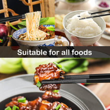 Load image into Gallery viewer, 8 Pairs Metal Chopsticks Reusable 18/8 Stainless Steel Chopsticks Set Cute Laser Engraved Non-slip Japanese Korean Chinese Chopstick for Cooking Eating Dishwasher Safe 9.25&quot; Chop Sticks Gift Set