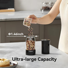 Load image into Gallery viewer, Electric Salt and Pepper Grinder Set with LED Power Display, 5-Level Grind Adjustment Easy Filling, Rechargeable Pepper Salt Mill Shakers Set Automatic with Storage Base, LED Light for Kitchen