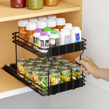 Load image into Gallery viewer, SpaceAid Pull Out Spice Rack Organizer for Cabinet, Heavy Duty Slide Out Seasoning Kitchen Organizer, Cabinet Organizer, with Labels, 4.5&quot; W x10.75 D x8.5 H, 1 Drawer 2-Tier