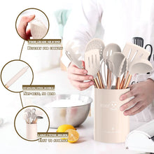 Load image into Gallery viewer, Umite Chef Silicone Kitchen Cooking Utensil Set, 43 pcs Spatula Set with Stainless Steel Handle, Non-stick Heat Resistant - Best Cookware Set-(Khaki)