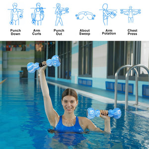 Water Dumbbells, 2PCS Aquatic Exercise Dumbbells, EVA Foam Water Weights for Adults Women Water Workouts Tools for Youth