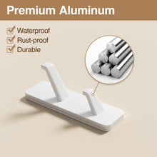 Load image into Gallery viewer, Self-Adhesive Wall Hooks - 4 Pack, Black Metal Coat &amp; Towel Hooks for Hanging: Hold 13 LB, Ideal for Bathrooms, Shower, Kitchen &amp; Doors
