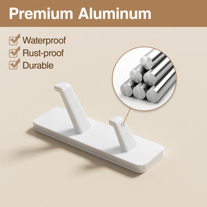 Self-Adhesive Wall Hooks - 4 Pack, Black Metal Coat & Towel Hooks for Hanging: Hold 13 LB, Ideal for Bathrooms, Shower, Kitchen & Doors